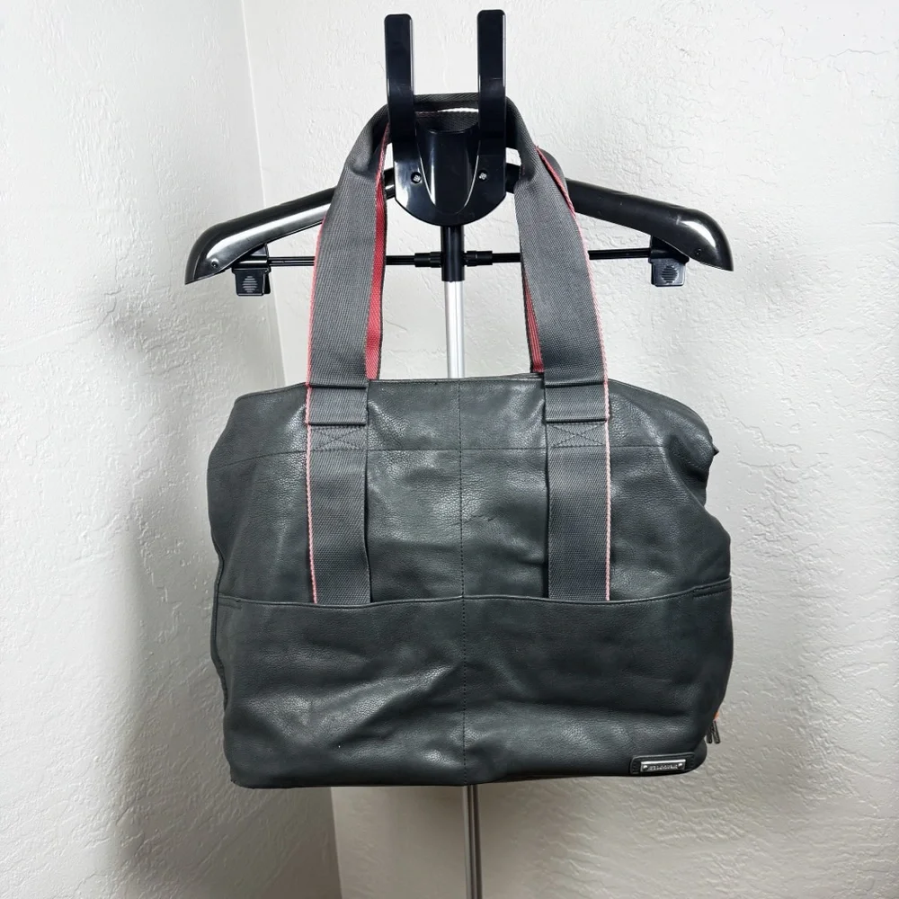 Storksak London Gray Diaper Bag Tote with Crossbody Strap